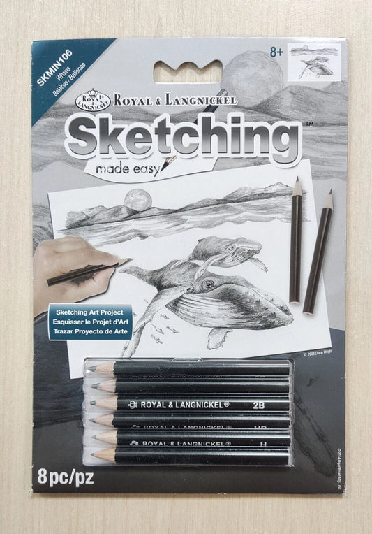 R&L SKETCHING MNI MAMAN BALEINE & SON PETIT 14X20CM