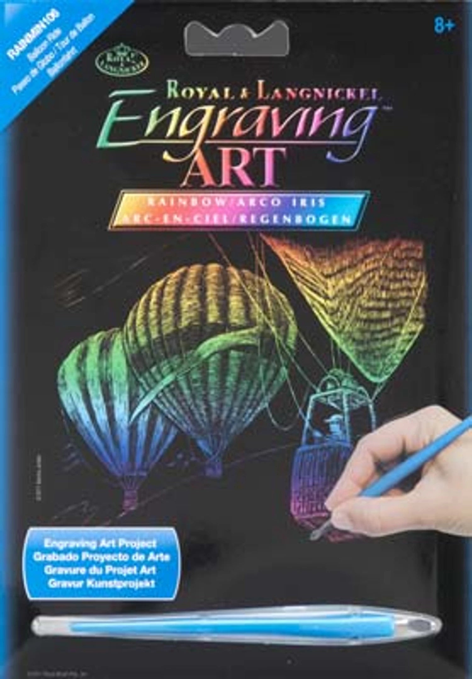 R&L GRAVURES D'ART MINI ARC-EN-CIEL VOL DE MONTGOLFIERES 14X