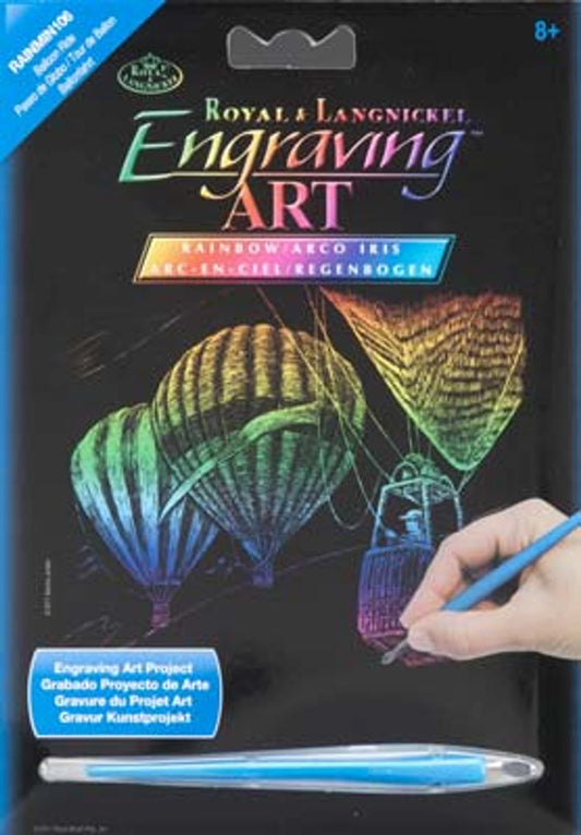 R&L GRAVURES D'ART MINI ARC-EN-CIEL VOL DE MONTGOLFIERES 14X