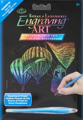 R&L GRAVURES D'ART MINI ARC-EN-CIEL VOL DE MONTGOLFIERES 14X