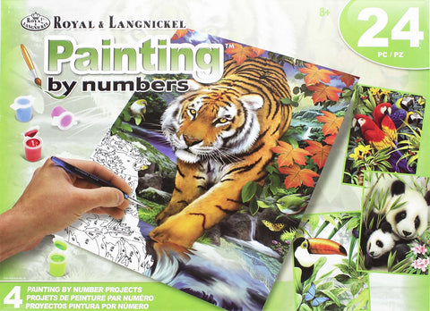 R&L COFFRET PBN 4 PROJETS ANIMAUX TROPICAUX 30PCS