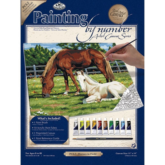 R&L PBN ARTIST CANVAS SERIES GM HORSES IN FIELD