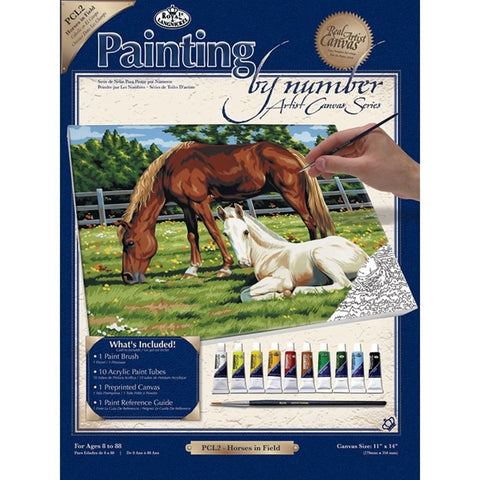 R&L PBN ARTIST CANVAS SERIES GM HORSES IN FIELD
