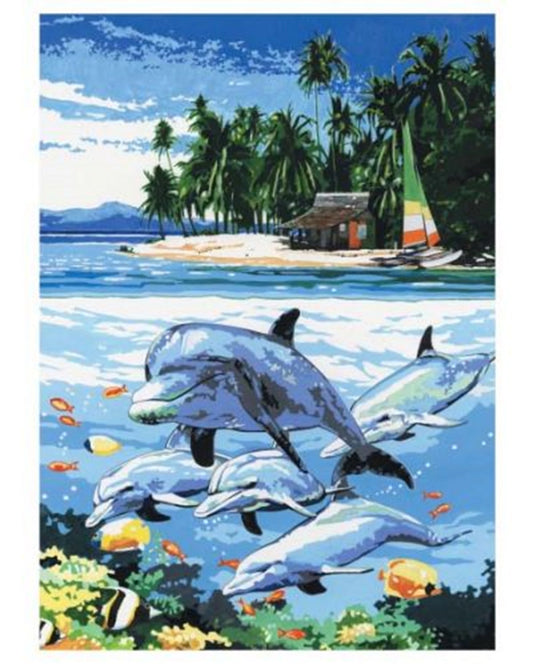 R&L PBN ARTIST CANVAS SERIES PM L'ILE AUX DAUPHINS 24X30.5CM