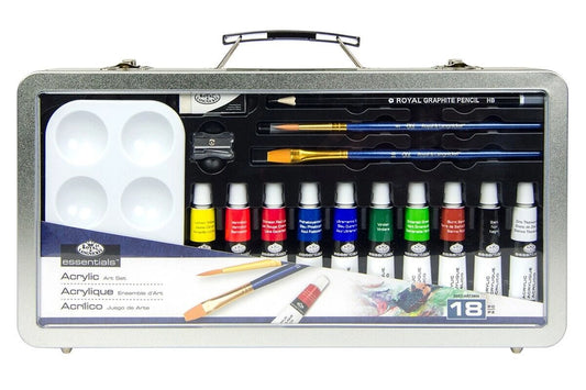 R&L COFFRET ALU 18PCS PEINTURE ACRYLIQUE