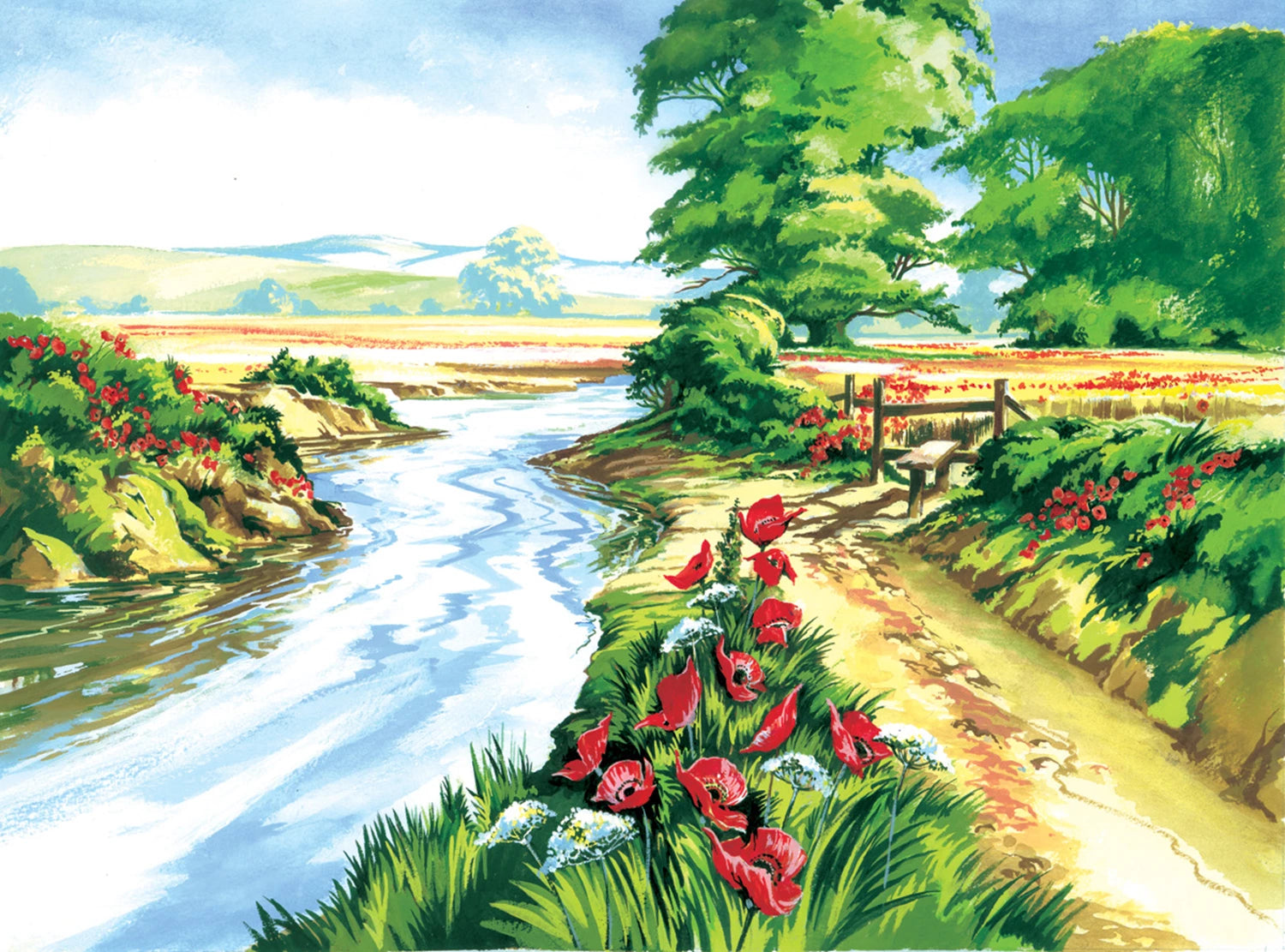 R&L PBN ADULTE GM CHAMP DE COQUELICOTS