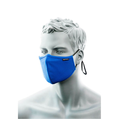 2-lagige Gesichtsmaske aus antimikrobiellem Gewebe mit Nasenband (Pk25)