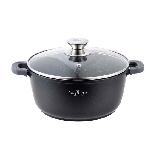 Cheffinger Cooking | Schmortopf mit Deckel | 32 cm | Für alle Herdarten geeignet | DC32