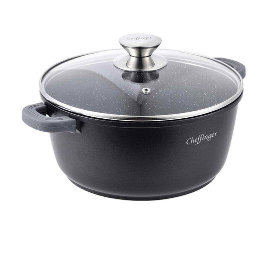 Cheffinger Cooking | Schmortopf mit Deckel | 24 cm | Für alle Herdarten geeignet | DC24
