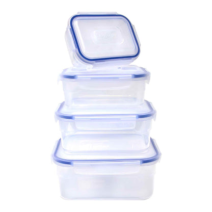 Cheffinger, Set mit 4 kompakten, stapelbaren Aufbewahrungsboxen, transparent