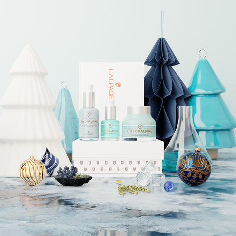 Set ou Coffret Gåvor Kräm Ansikte Fuktgivande 24h + Serum Ansikte Fuktgivande 24h + Serum Ögon Anti-Påse L'HYDRALPINE