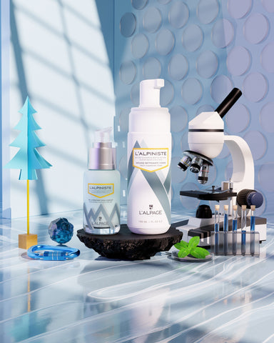 Set ou Coffret Cadeau DUO Gel Soin Complet Hydratant + Mousse Nettoyante L'ALPINISTE