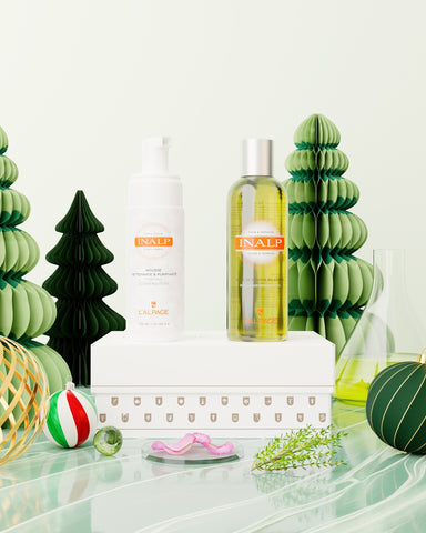 Set ou Coffret Cadeau Mousse Nettoyante + Huile de Douche Relaxante INALP