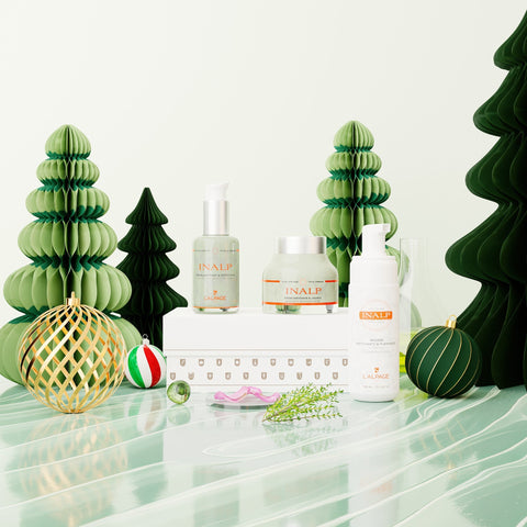 Set ou Coffret Gåva Kräm Matifierande och Lätthanterlig + Serum Matifierande och Lätthanterlig + Rengörande Mousse INALP