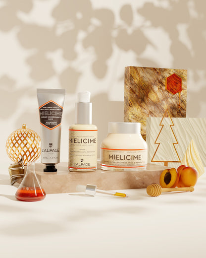 Set ou Coffret Gåva Trio Kräm Närande + Serum Närande + Handkräm MIELICIME