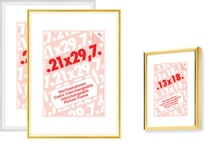 DEBEX Wechselrahmen 18×24cm 901201-180X2 Alu gold