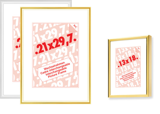 DEBEX Wechselrahmen 18×24cm 901201-180X2 Alu gold