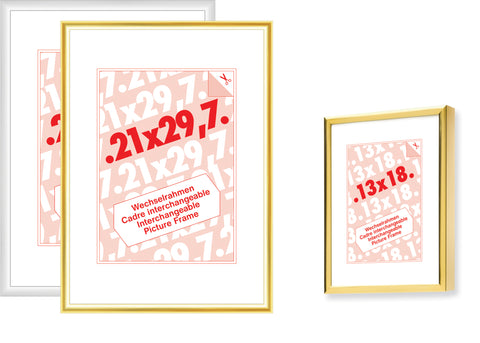 DEBEX Wechselrahmen 18×24cm 901201-180X2 Alu gold