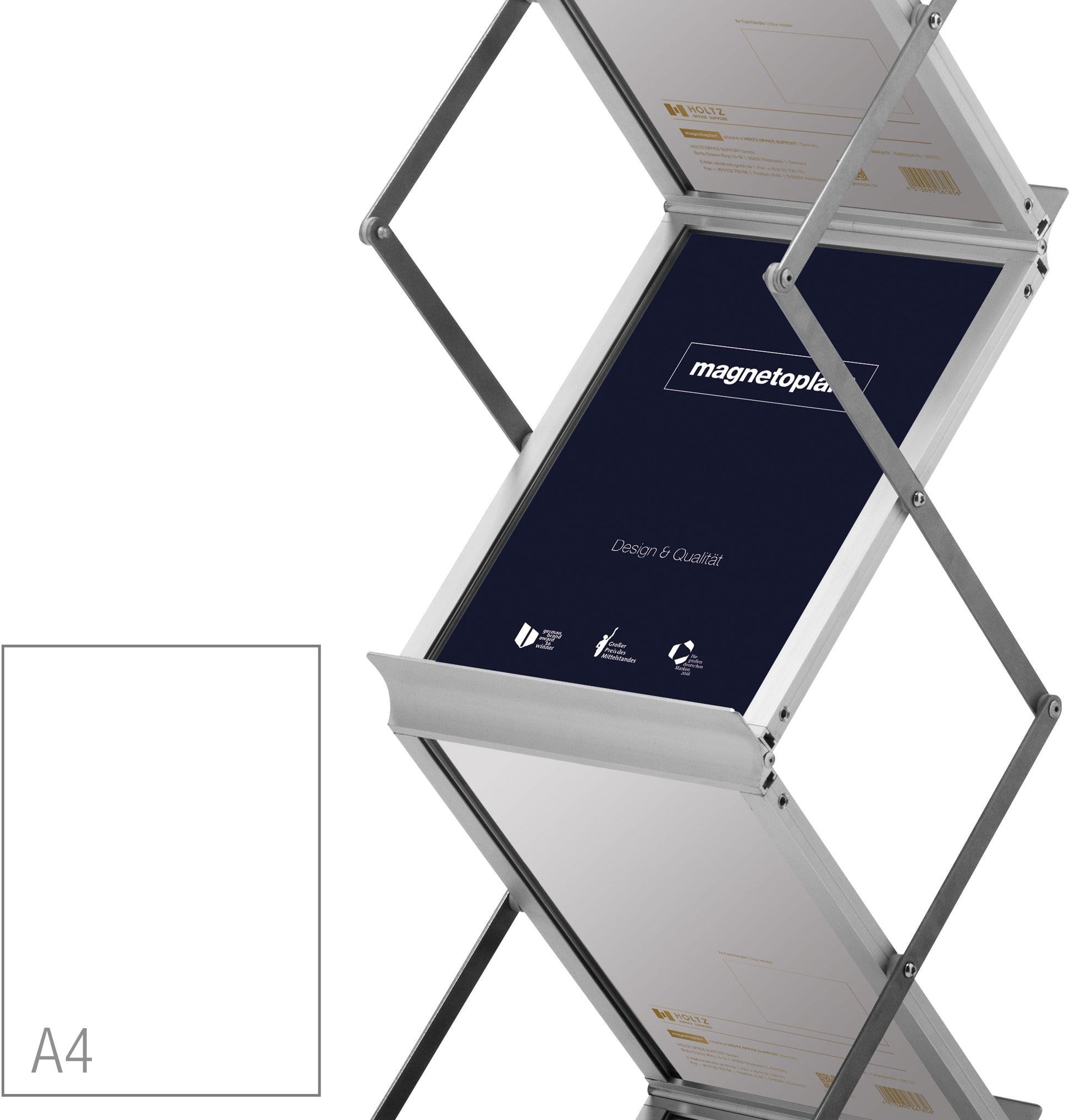 DEFLECTO Prospektständer A4, hoch 36100 6 Fächer, klappbar