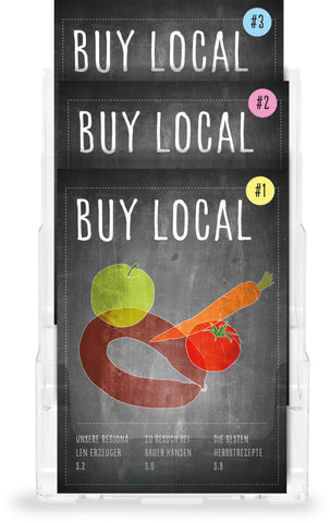 DEFLECTO Prospekthalter Docuholder A4 77301 hoch, 3 Fächer