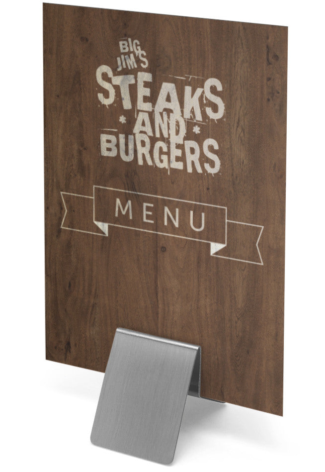 DEFLECTO Kartenhalter Stahl 50x50mm 794161 silber PMMA