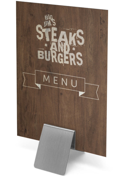 DEFLECTO Kartenhalter Stahl 50x50mm 794161 silber PMMA