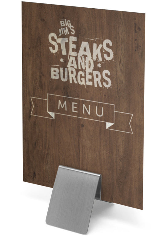 DEFLECTO Kartenhalter Stahl 50x50mm 794161 silber PMMA