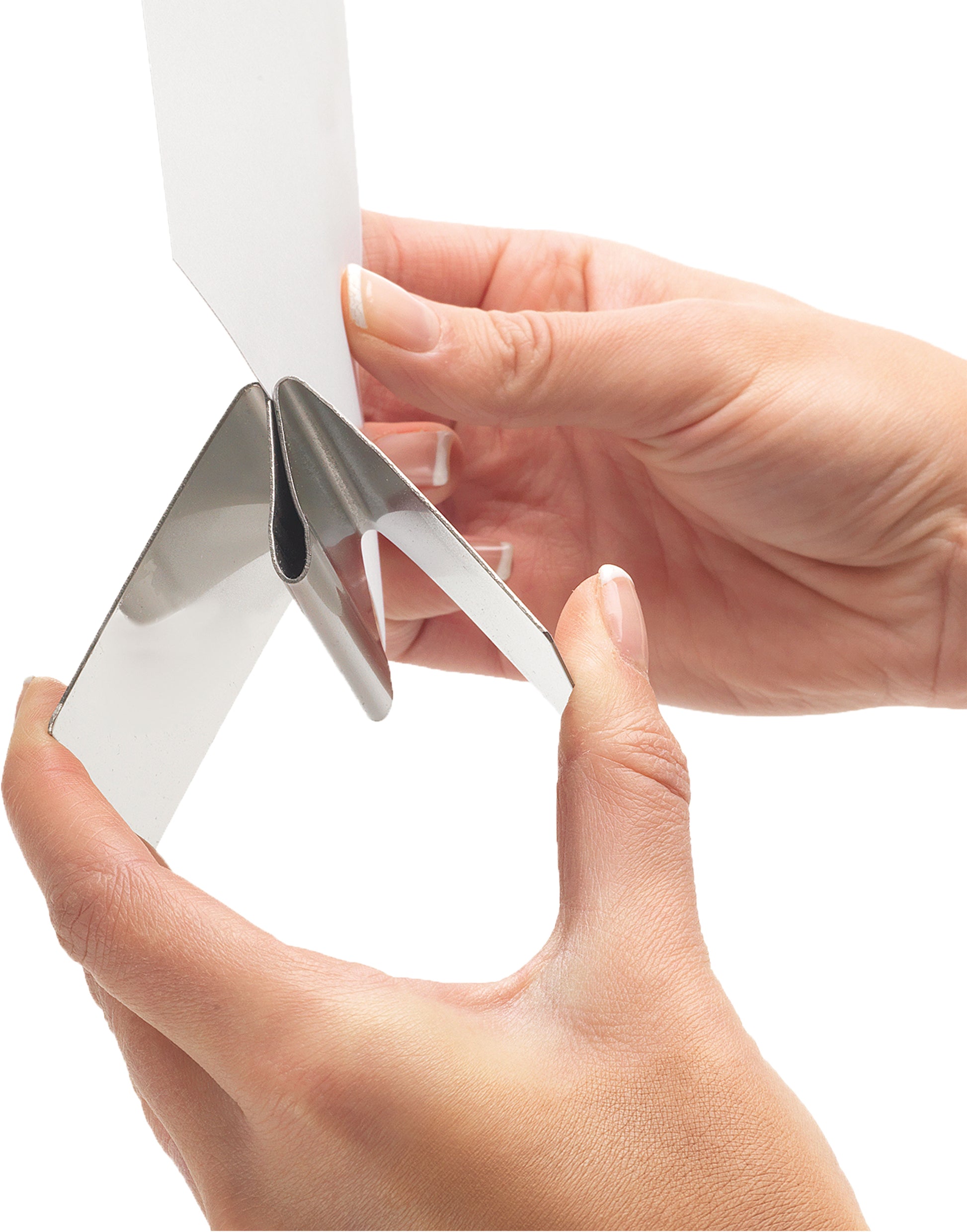 DEFLECTO Kartenhalter Stahl 50x50mm 794161 silber PMMA