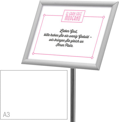 DEFLECTO Bodenständer m. Klapprahmen A3 SFA3SFS grau 33x90-128.5cm