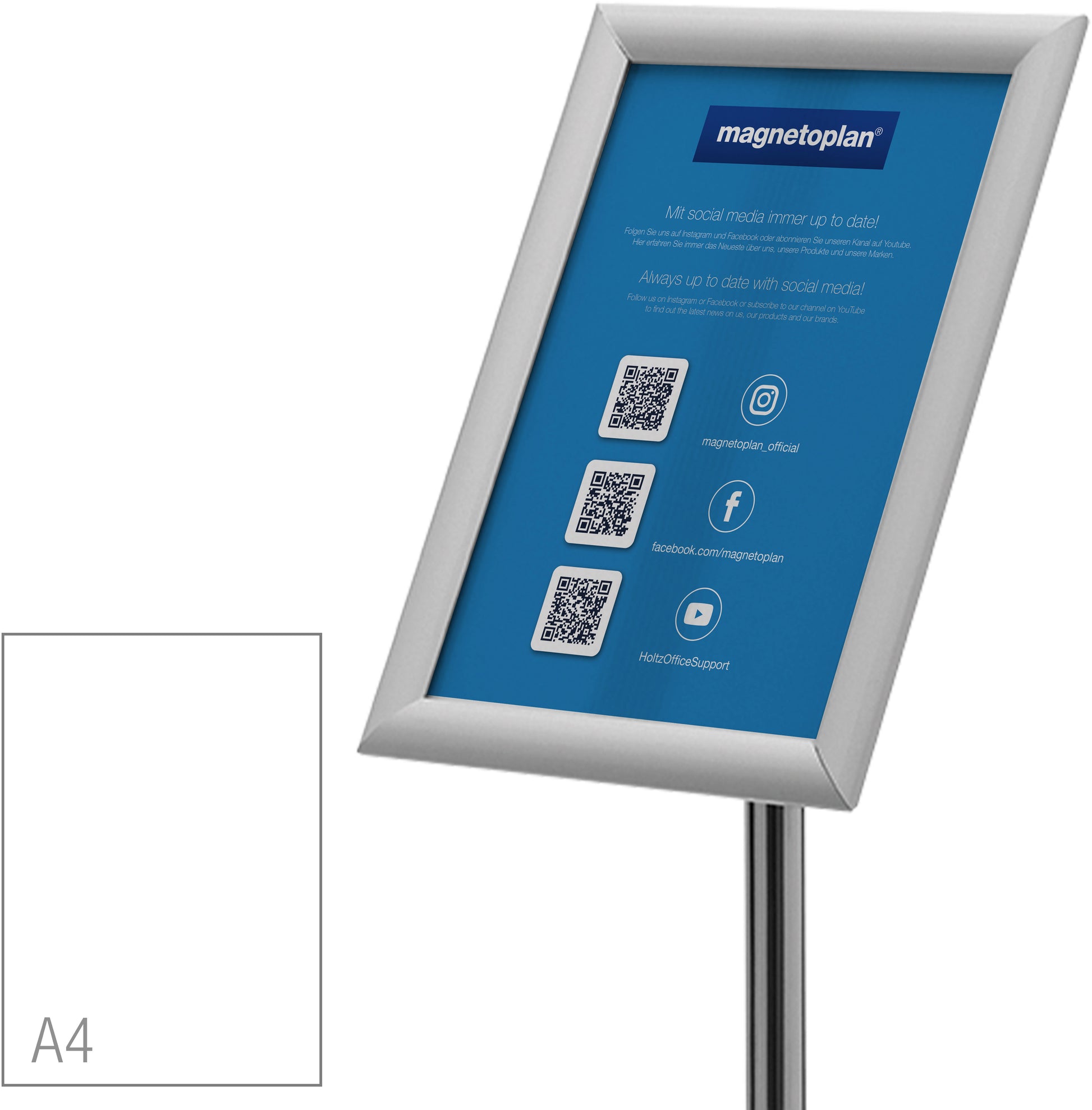 DEFLECTO Bodenständer m. Klapprahmen A4 SFA4SFS grau 33x86-121cm
