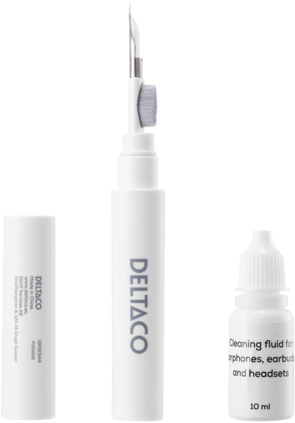 DELTACO Earphone cleaning pen CLP-100 metal tip,brush,sponge,liquid