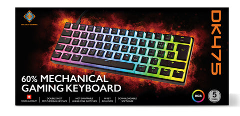 DELTACO TKL Gaming Keyboard v2 RGB GAM-075V2-CH Hot-Swap,CH-Layout,Black