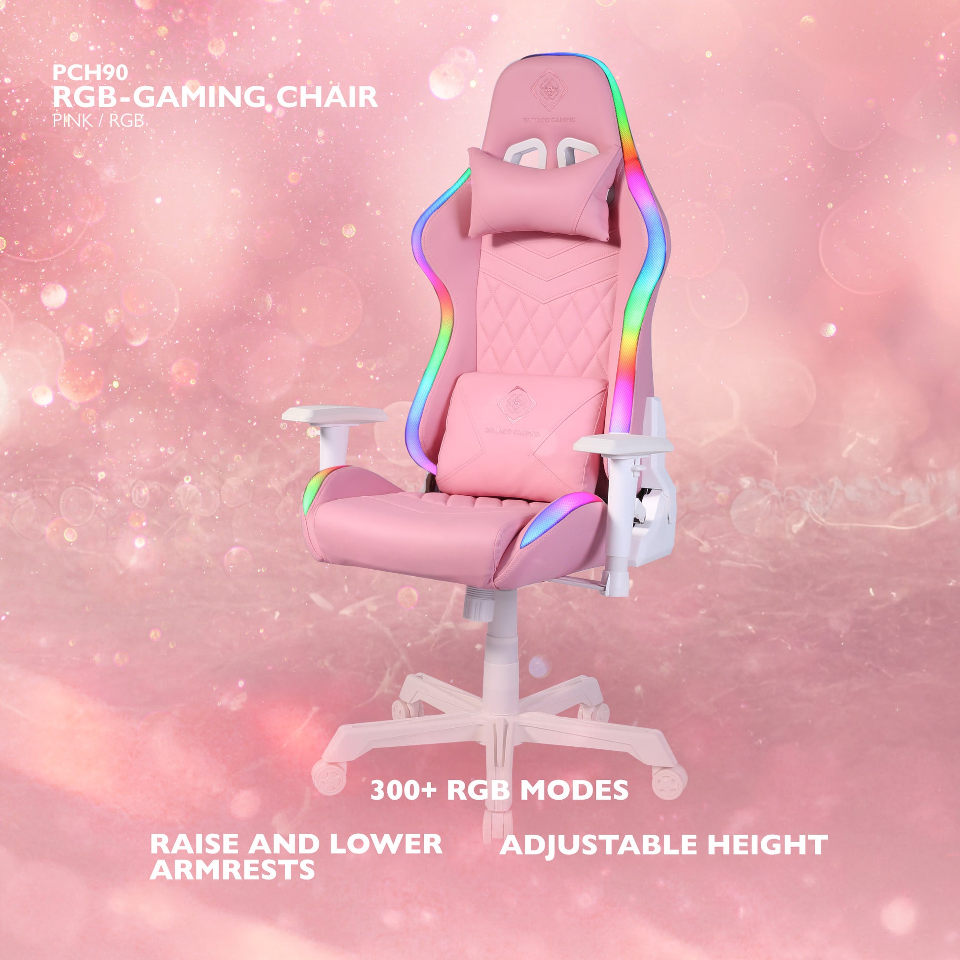 DELTACO RGB Gaming Chair GAM-080-P Pink