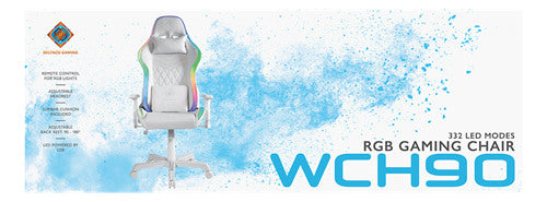 DELTACO RGB LED Gaming Chair White GAM-080-W