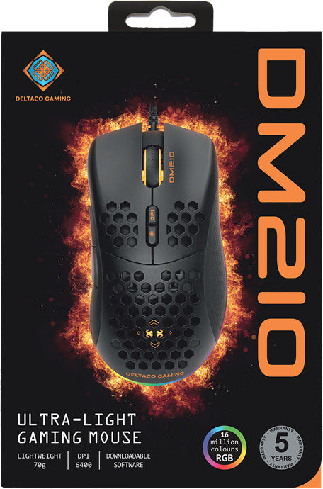 DELTACO Lightweight Gaming Mouse,RGB GAM-108 black, DM210