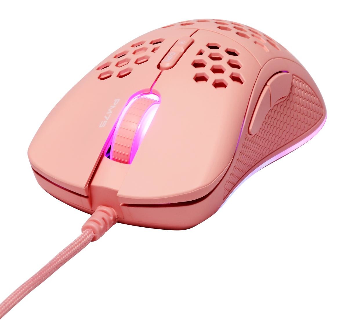 DELTACO Lightweight Gaming Mouse,RGB GAM-108-P Pink, DM75