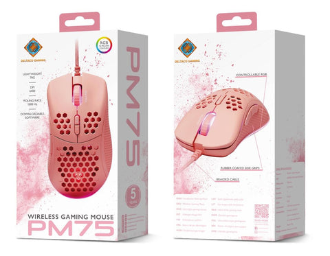 DELTACO Lightweight Gaming Mouse,RGB GAM-108-P Pink, DM75