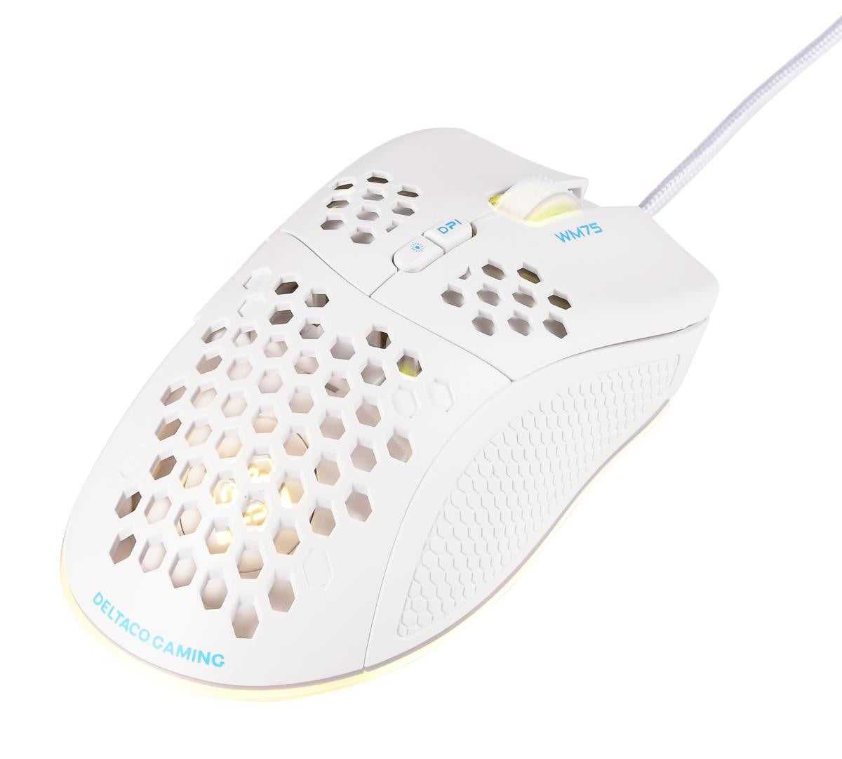 DELTACO Lightweight Gaming Mouse,RGB GAM-108-W White, WM75