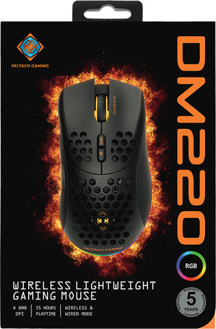 DELTACO Lightweight Gaming Mouse,RGB GAM-120 Wireless, Black, DM220