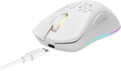 DELTACO Lightweight Gaming Mouse,RGB GAM-120-W Wireless, White, WM80