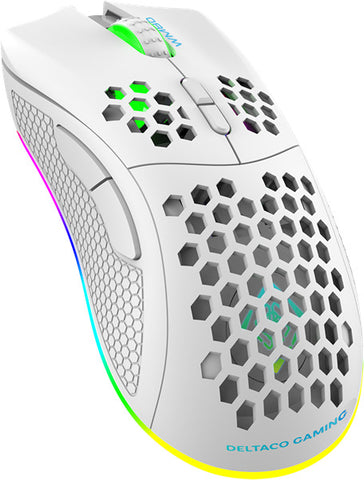 DELTACO Lightweight Gaming Mouse,RGB GAM-120-W Wireless, White, WM80