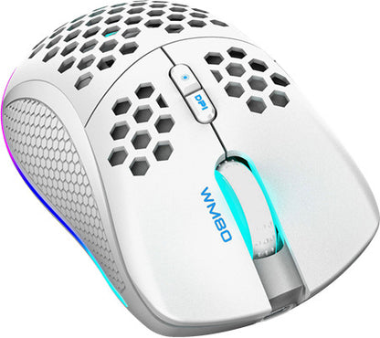 DELTACO Lightweight Gaming Mouse,RGB GAM-120-W Wireless, White, WM80