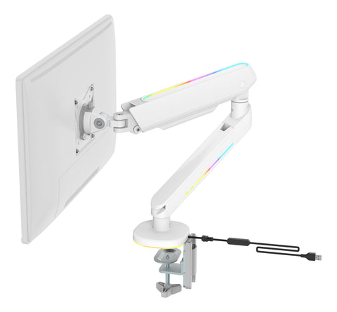 DELTACO RGB Single Monitor Arm GAM-134-W remote Ctrl. White