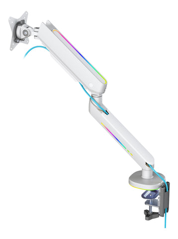 DELTACO RGB Single Monitor Arm GAM-134-W remote Ctrl. White