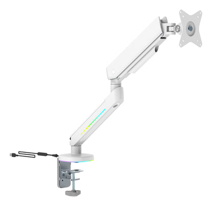 DELTACO RGB Single Monitor Arm GAM-134-W remote Ctrl. White