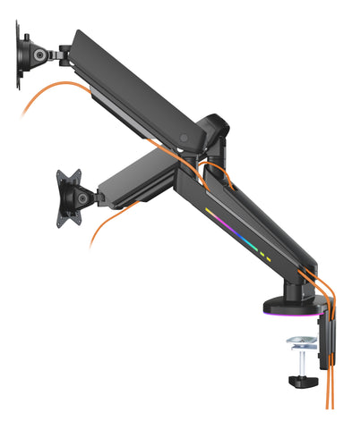 DELTACO RGB Dual Monitor Arm GAM-135 remote Ctrl. Black