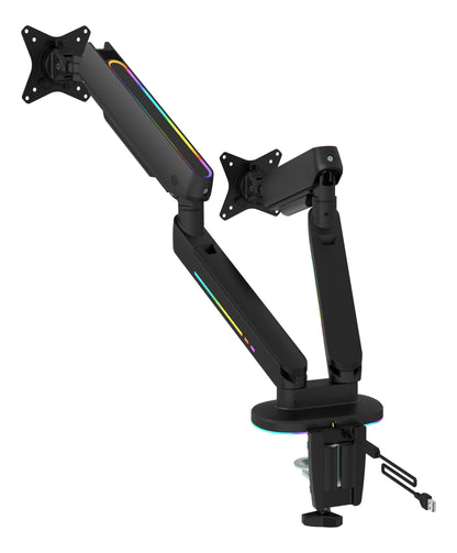 DELTACO RGB Dual Monitor Arm GAM-135 remote Ctrl. Black