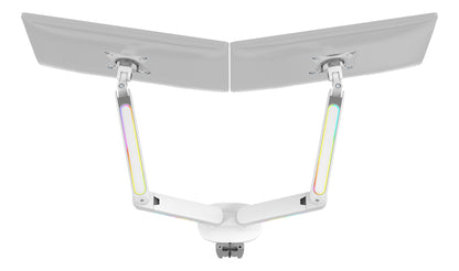 DELTACO RGB Dual Monitor Arm GAM-135-W remote Ctrl. White