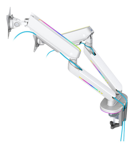 DELTACO RGB Dual Monitor Arm GAM-135-W remote Ctrl. White