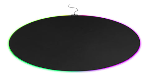 DELTACO RGB Floorpad, round,Black GAM-138 110x110 cm